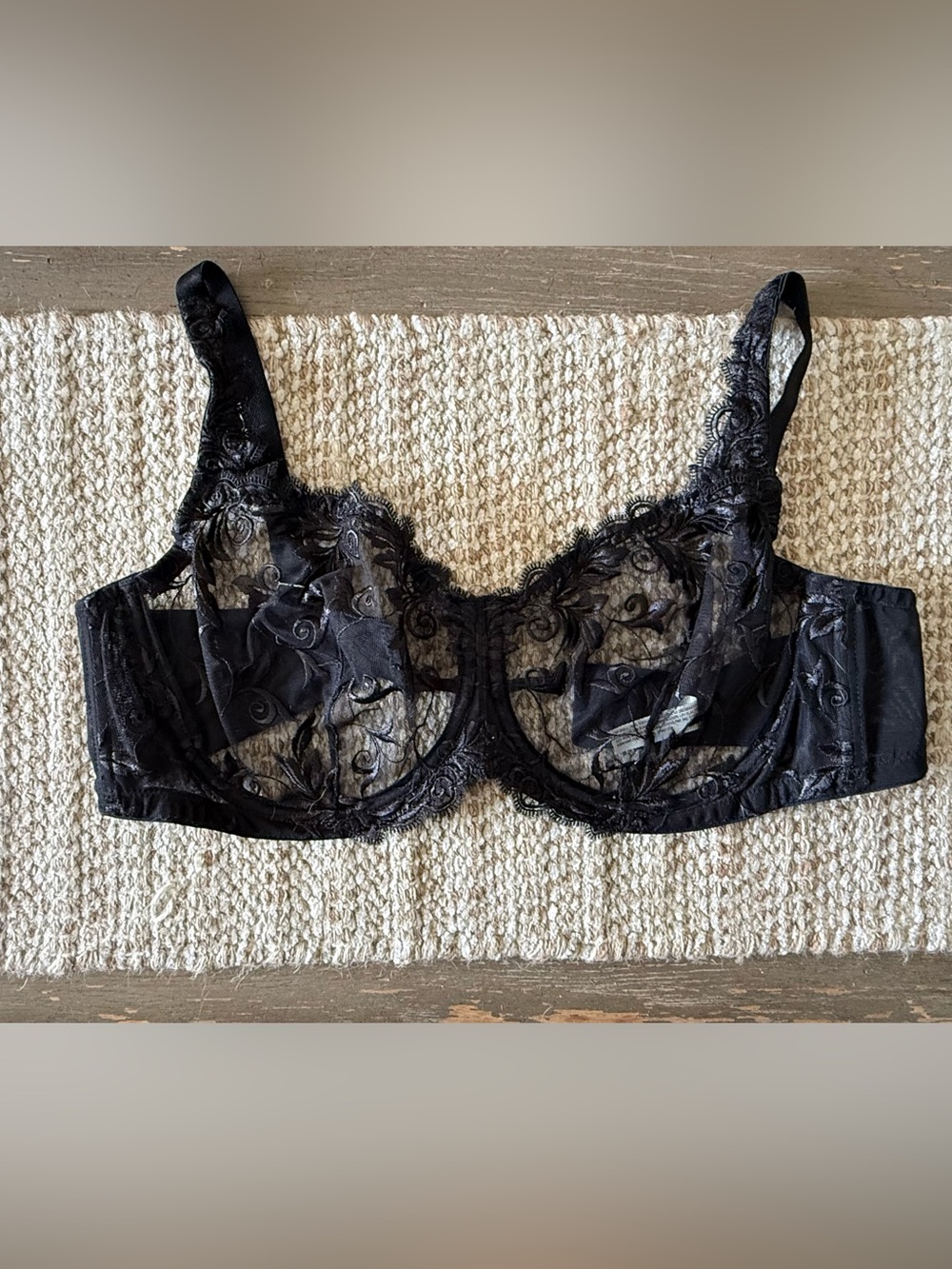 Soma Sensuous Lace Unlined Underwire Bra Black 40D
